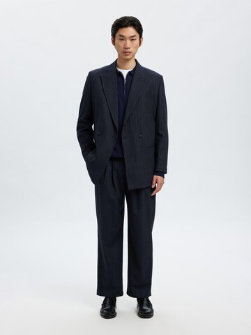 SELECTED Regular Pleat-Front Pants in Blue