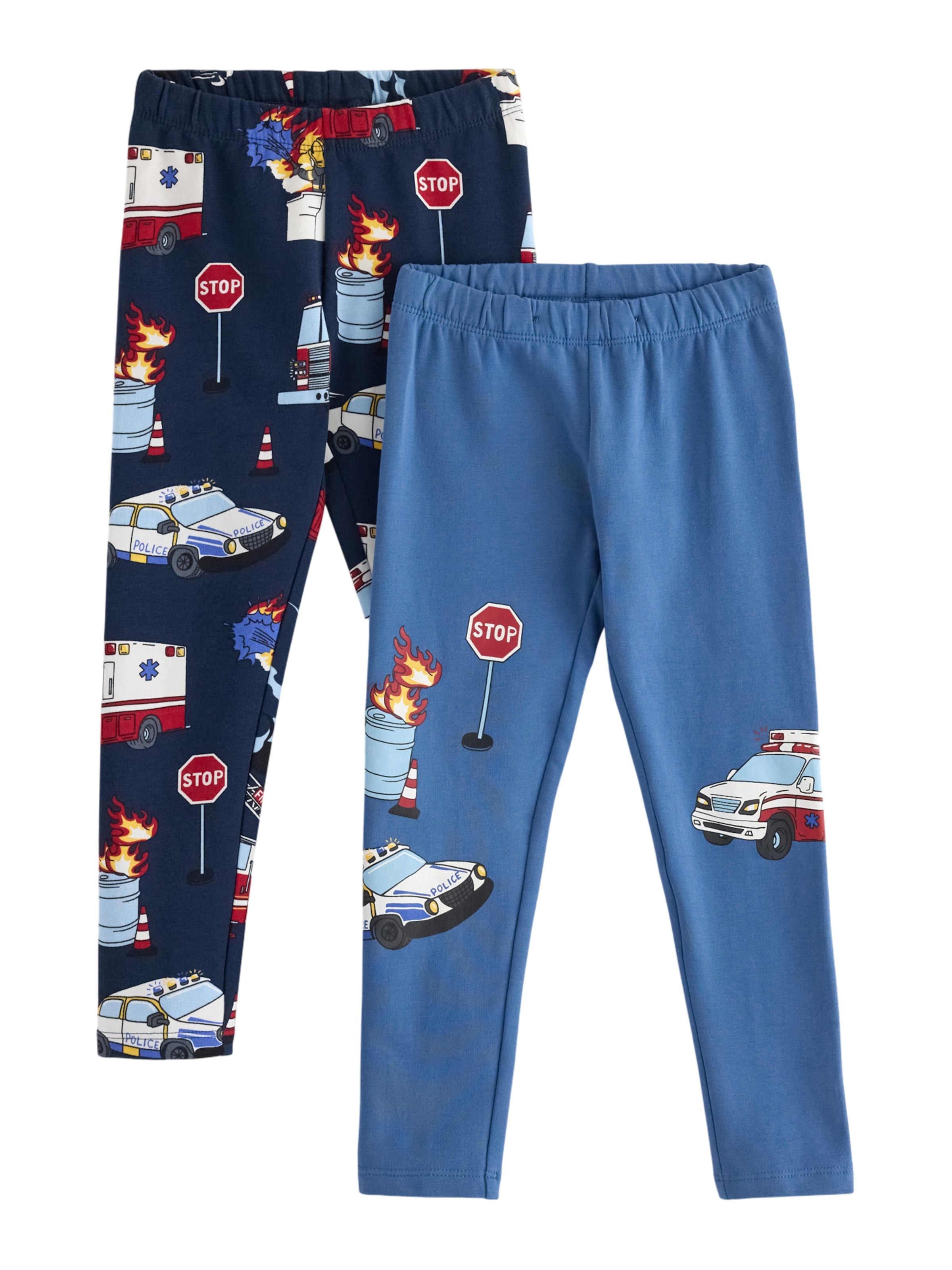 Lindex Skinny Legíny 'Trucks' – modrá: přední strana