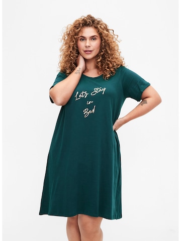 Zizzi - Camiseta de noche 'Mally' en verde: frente