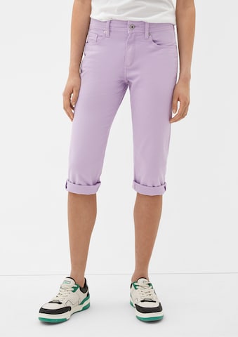 QS Slimfit Jeans i lila: framsida
