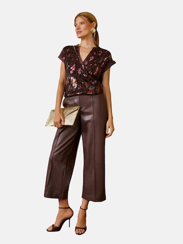 Chemisier love & roses en marron : devant
