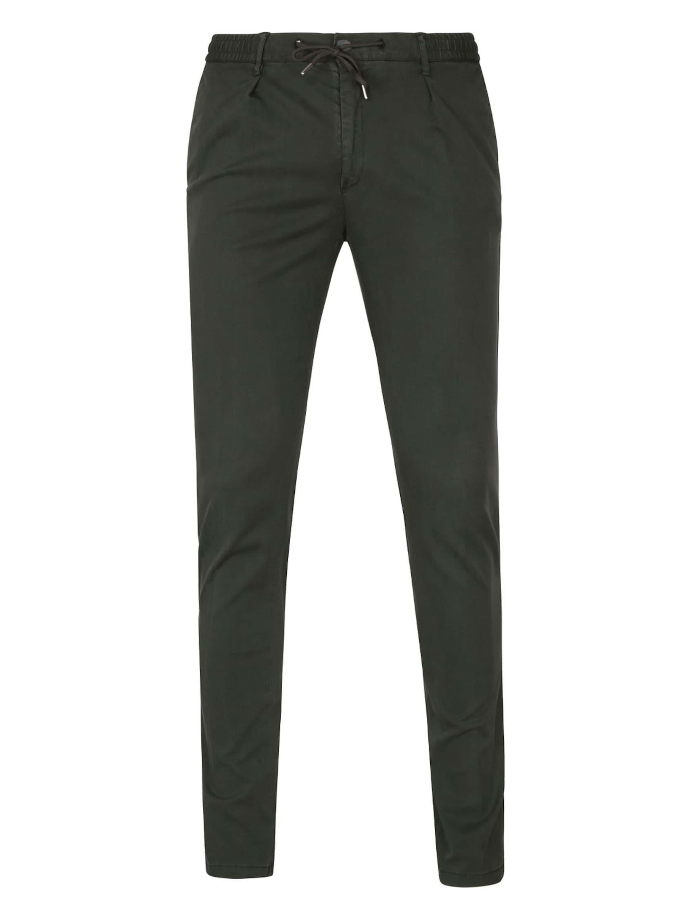 Profuomo Slim fit Chino trousers in Green: front