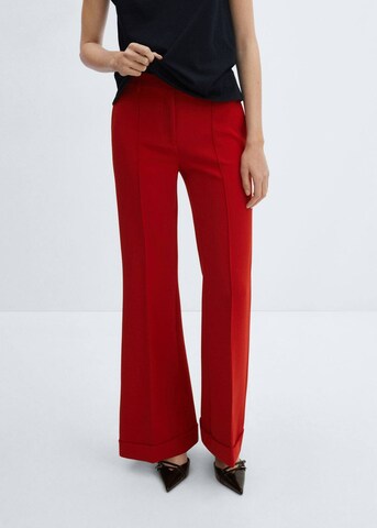 MANGO Flared Pleated Pants 'Bela' in Red