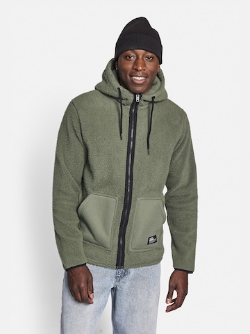 Redefined Rebel Fleece jas 'Elmer' in Groen: voorkant