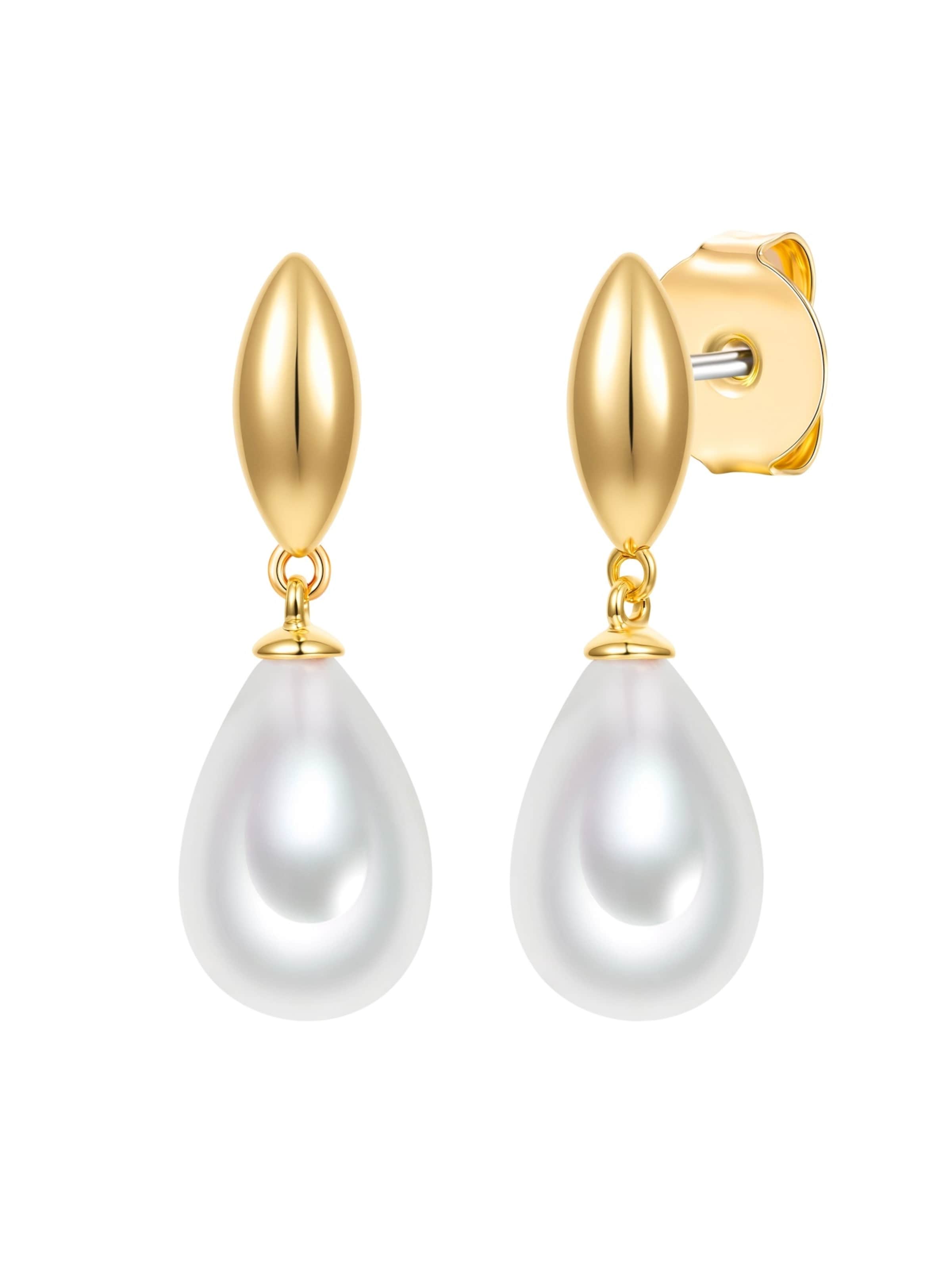 Lulu & Jane - Pendientes en blanco: frente