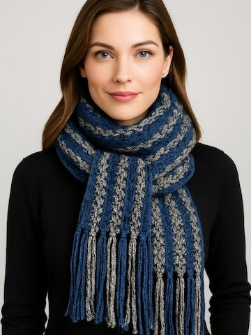 COLLEZIONE ALESSANDRO Scarf 'Grobstrick' in Blue: front