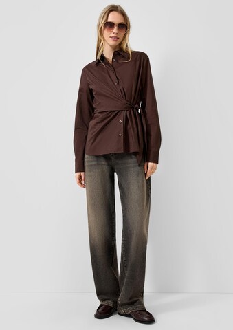 QS Blouse in Bruin: voorkant