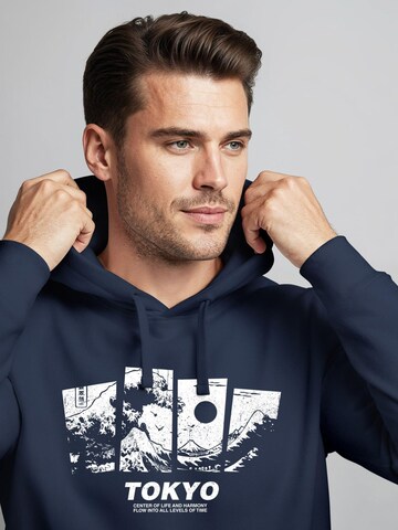 Neverless Sweatshirt 'Tokyo Wave' in Blue