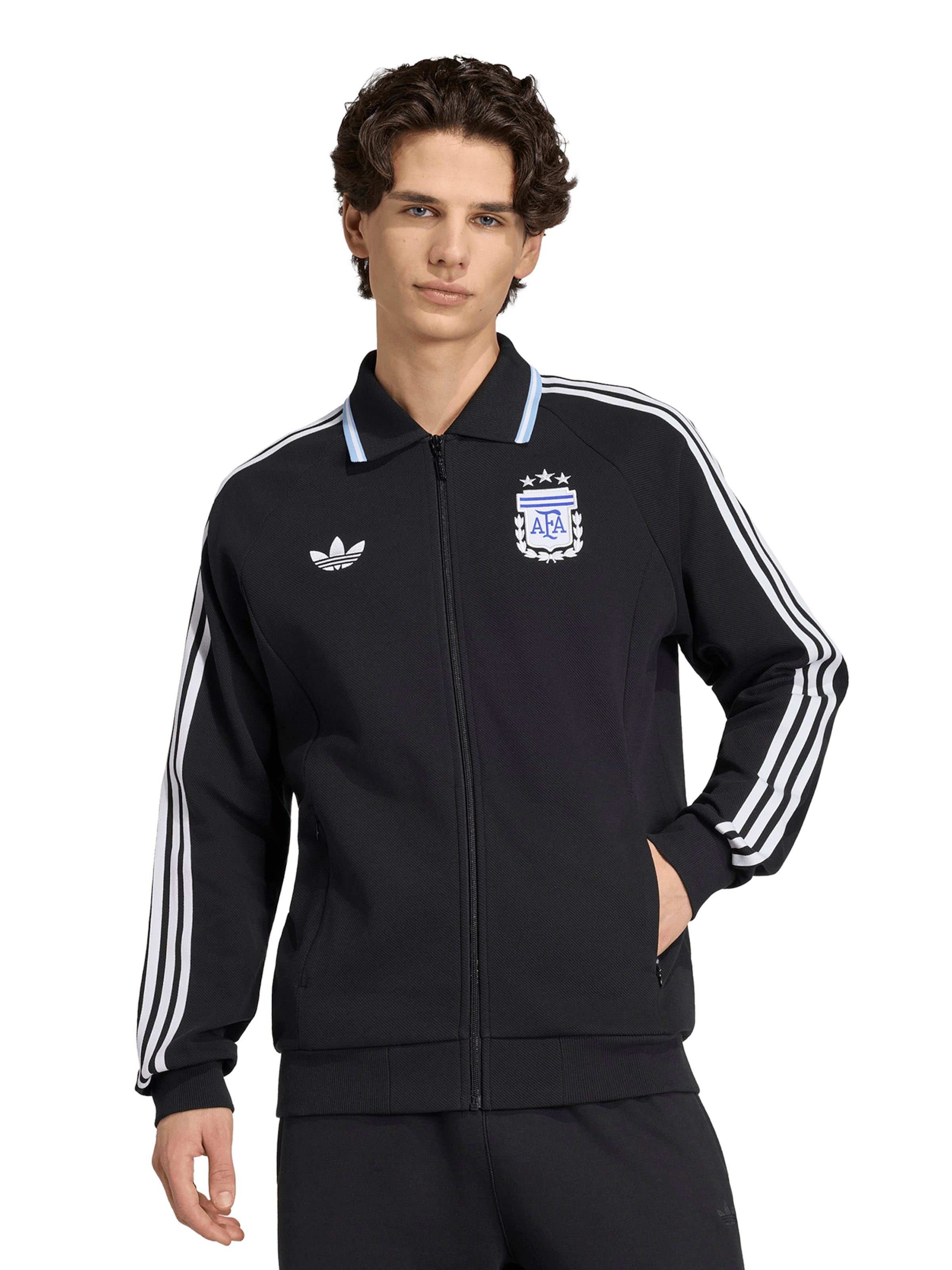 Bluză cu fermoar sport 'Argentina Away Anthem' de la ADIDAS PERFORMANCE pe negru: față