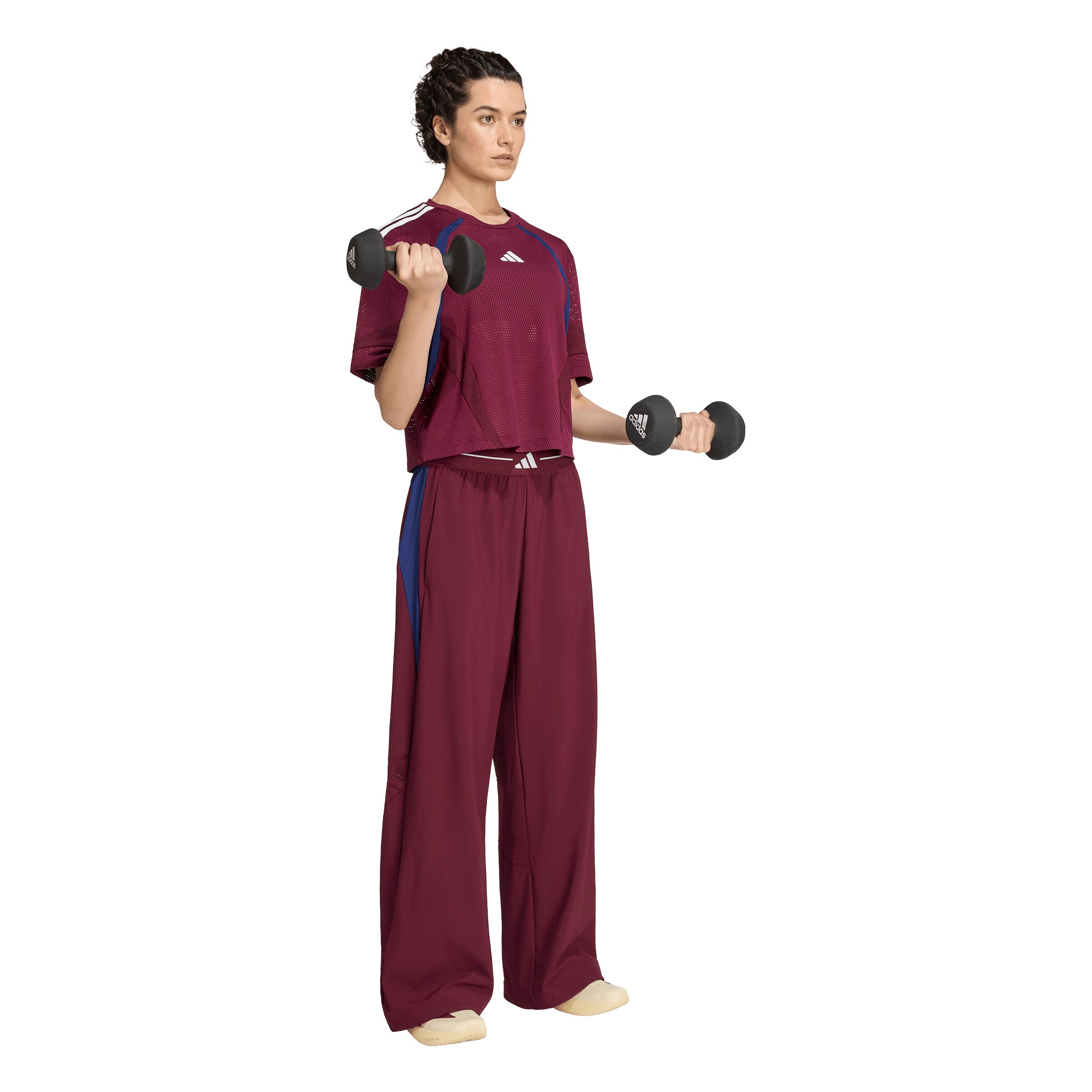 ADIDAS PERFORMANCEWide Leg/ Široke nogavice Sportske hlače 'Hyperglam' - crvena boja