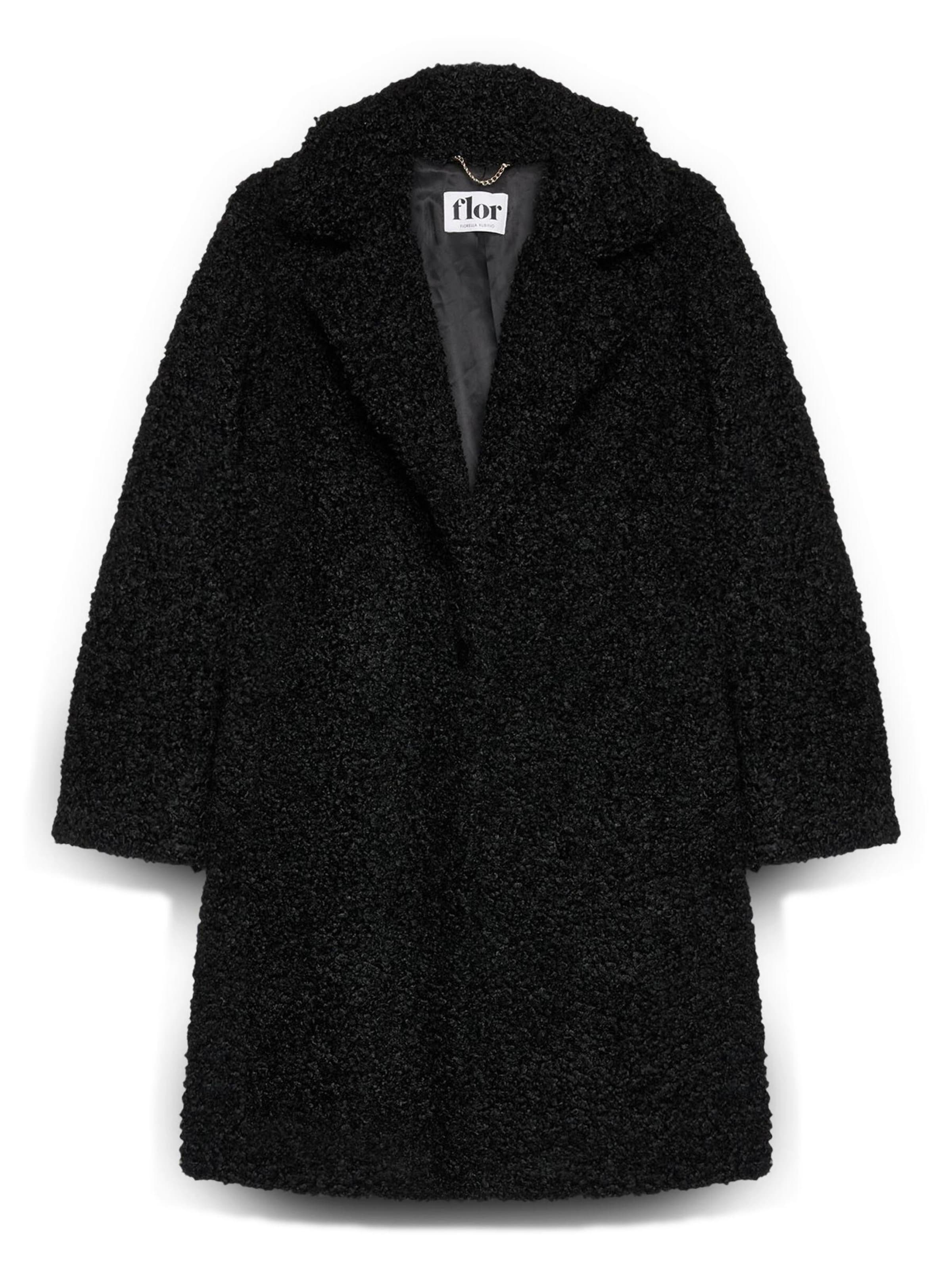 Fiorella Rubino Wintermantel in Zwart: voorkant