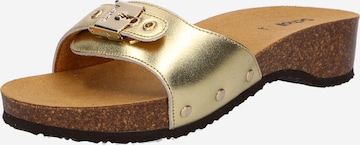 Scholl Iconic Pantoletter 'PESCURA Lea' i guld: forside
