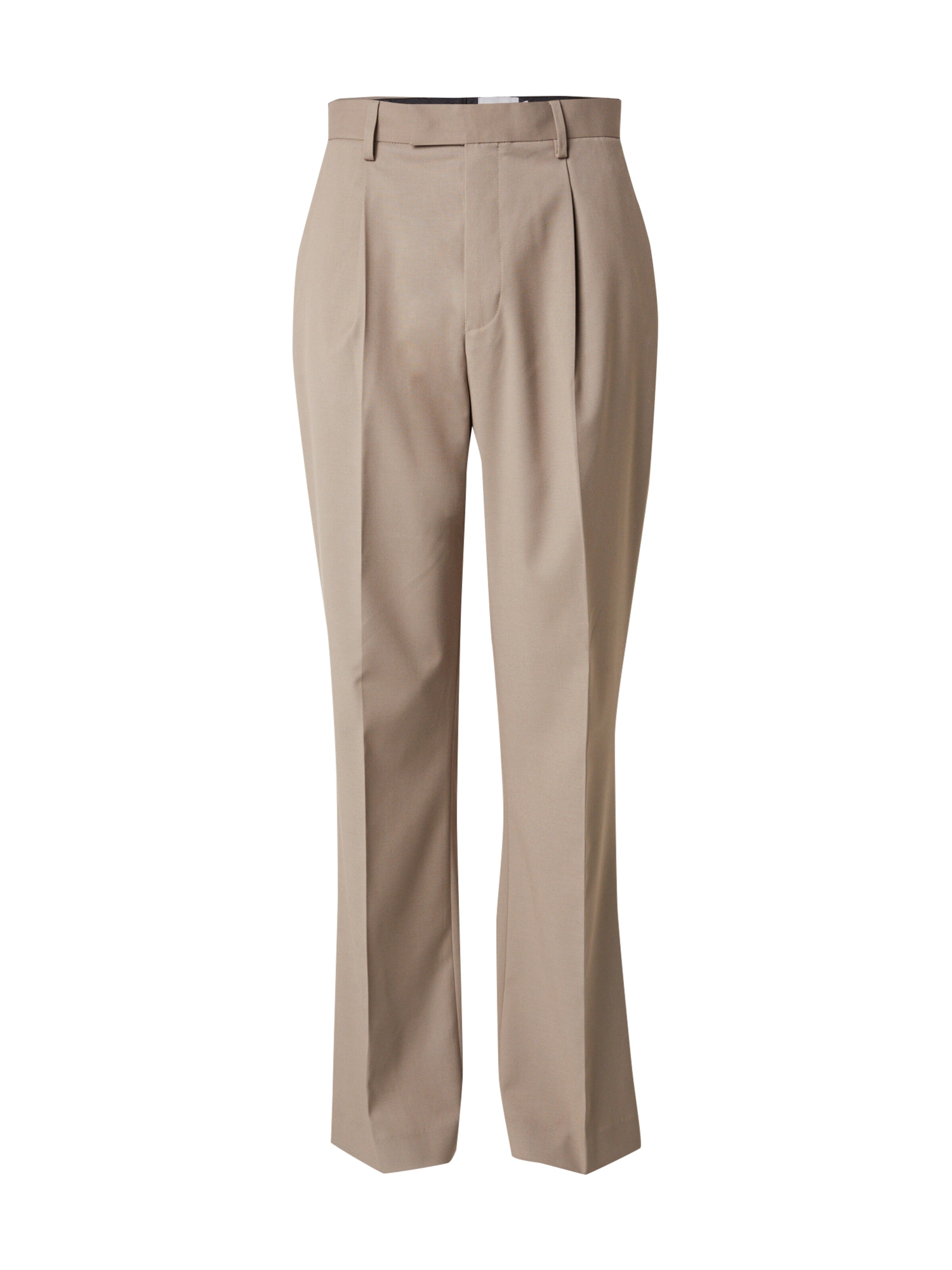 TOPMAN regular Παντελόνι πλισέ σε καφέ: μπροστά