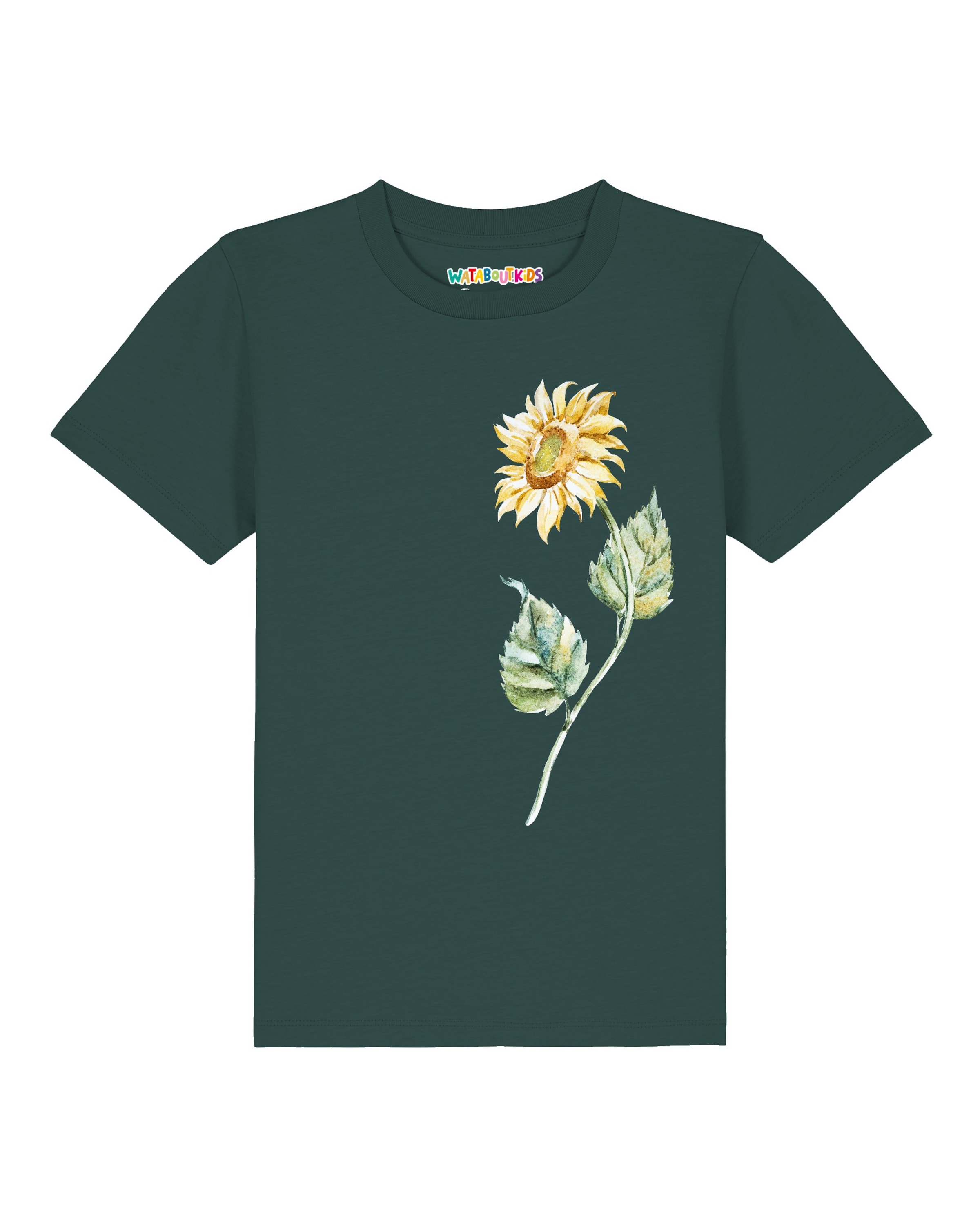 watabout.kids Shirt 'Sonnenblume' in 104 in Yellow / Green / Dark green, Item view