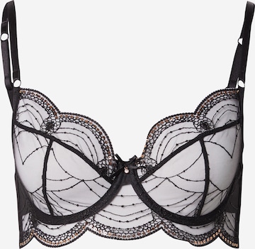 juoda Hunkemöller Marškinėliai Liemenėlė 'Ruby': priekis