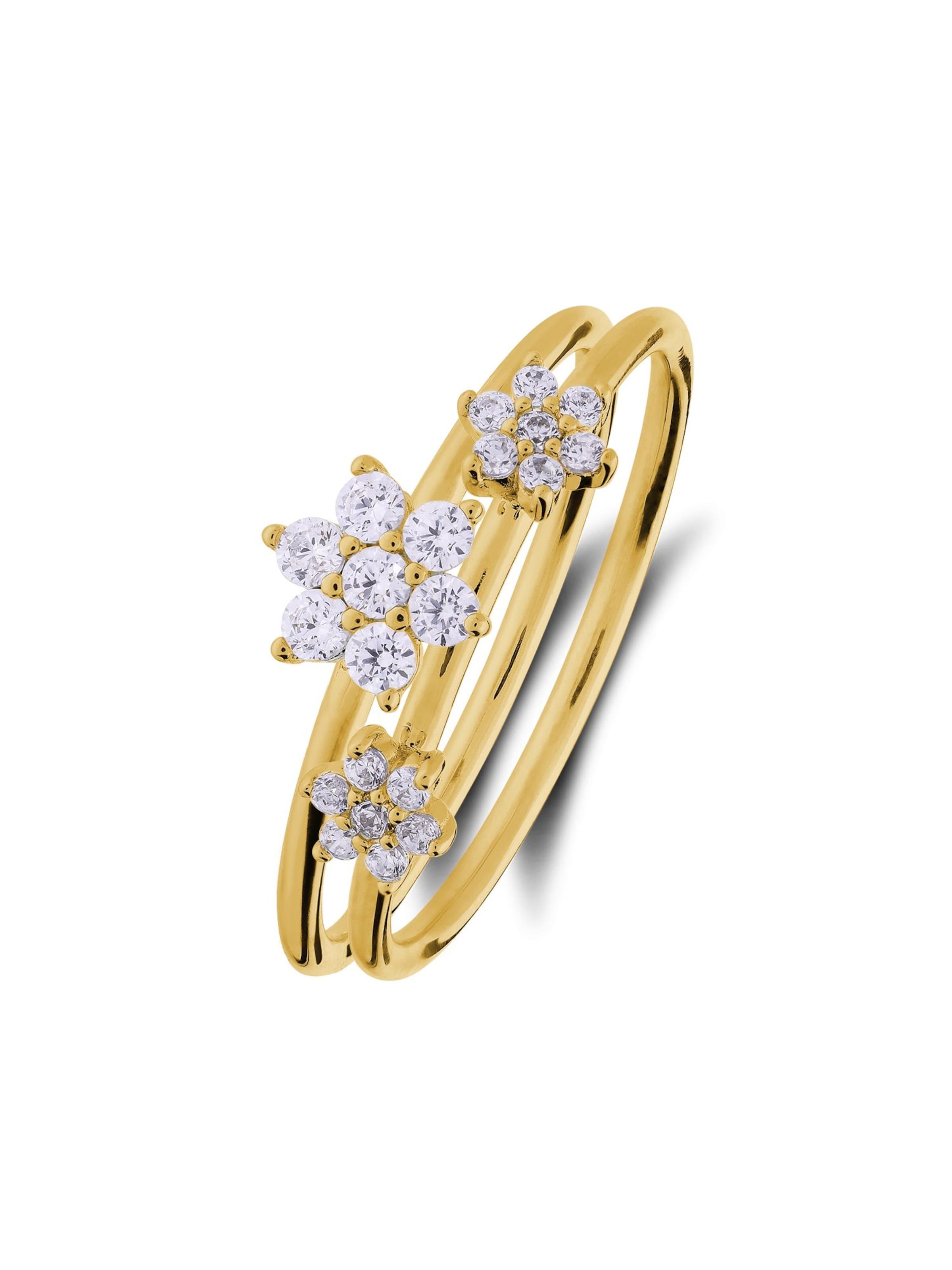 Lucardi Ring 'Stern' in Goud: voorkant