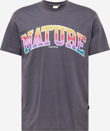 DEDICATED. Shirt 'Stockholm Nature Sunset Charcoal' in Grey: front