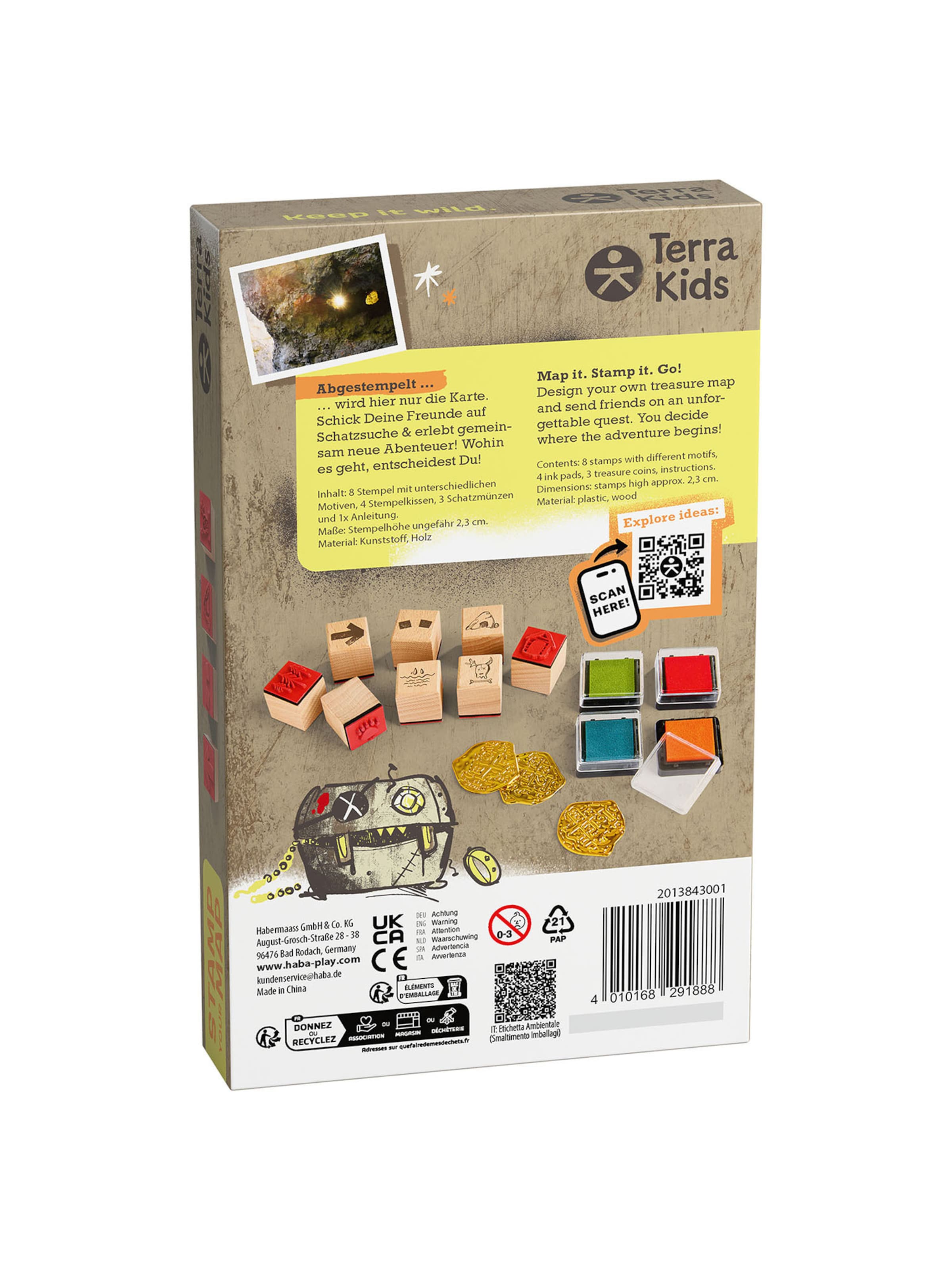 HABA Handwerkartikelen ' Terra Kids Nr. 06 - Stamp Your Map ' in Gemengde kleuren