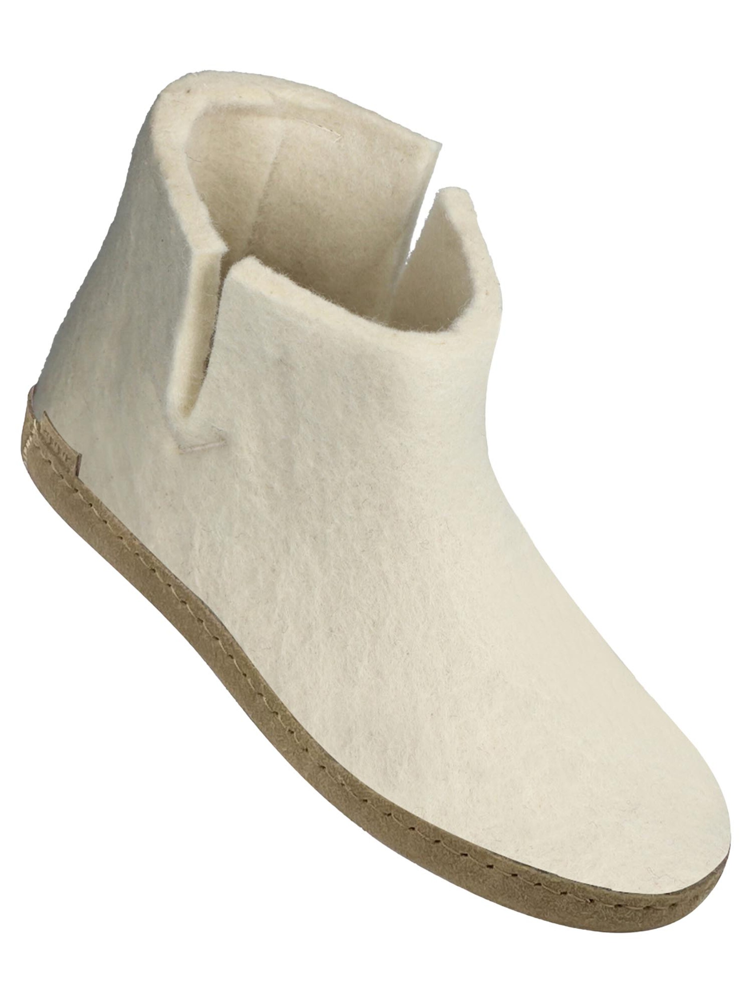 Glerups Huisschoenen 'Ledersohle' in Wit