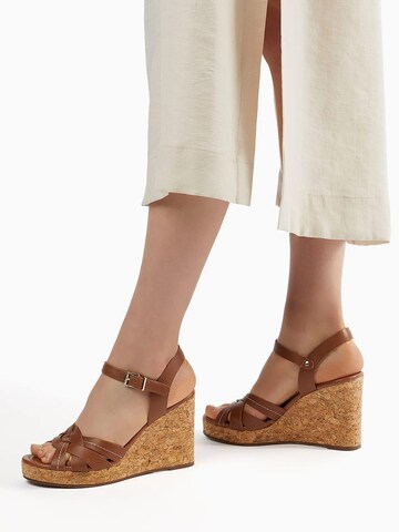 Dune LONDON - Sandalias con hebilla 'KORAL' en marrón