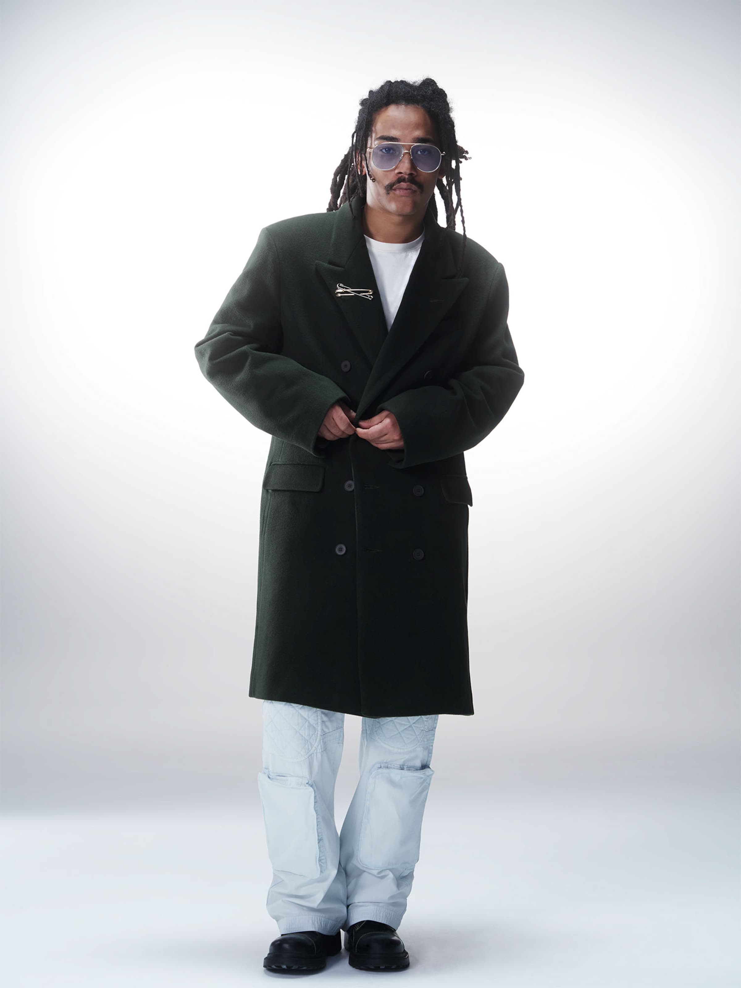 Luka Sabbat for ABOUT YOU Between Seasons Coat Joshua in Khaki ABOUT YOU