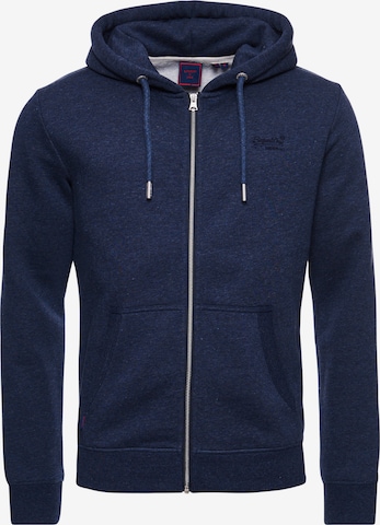 Superdry Sweat jacket in Blue: front