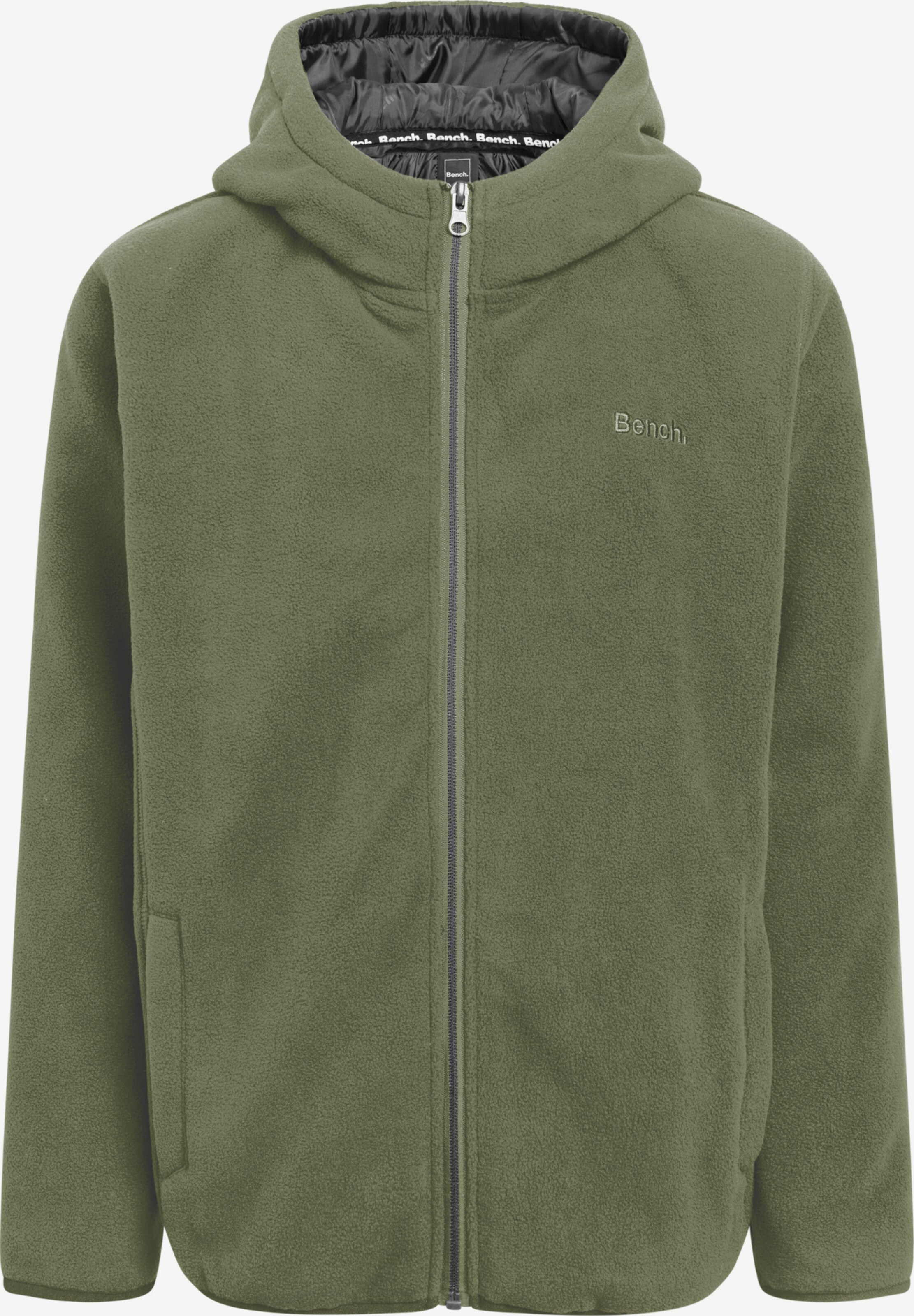 BENCH Fleece Jacket 'DRAKEN' in Olive | ABOUT YOU
