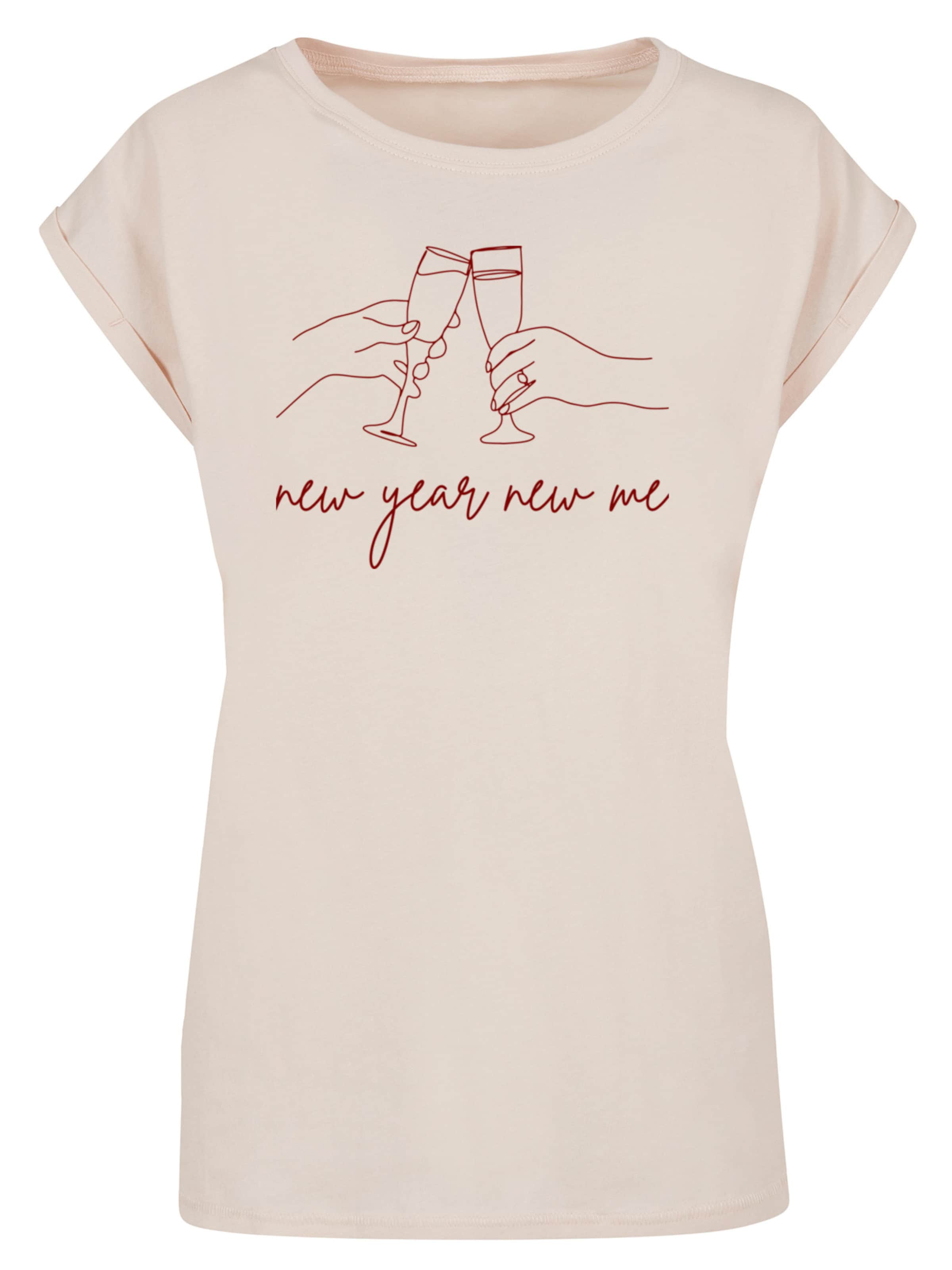 F4NT4STIC Shirt 'Silvester Party new year new me' in Beige: front