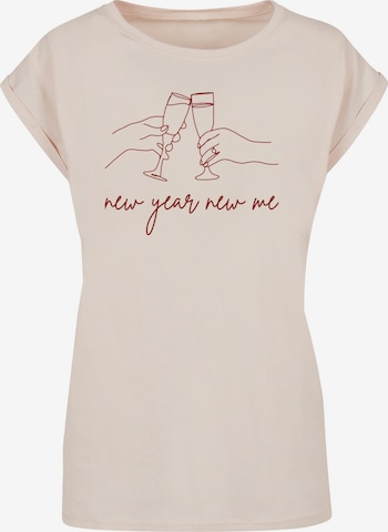 F4NT4STIC Shirt 'Silvester Party new year new me' in Beige: voorkant