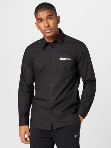 Just Cavalli - Regular Fit Camisa 'POPLIN DAVID' em preto: frente