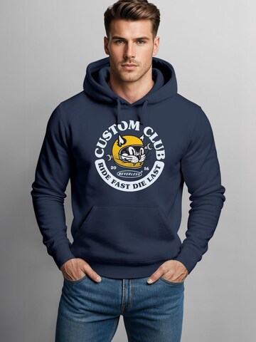 Neverless Sweatshirt 'Racing Cat'‌‌‌‌ in Blau