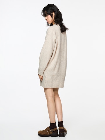 Pull&Bear Stickad klänning i beige