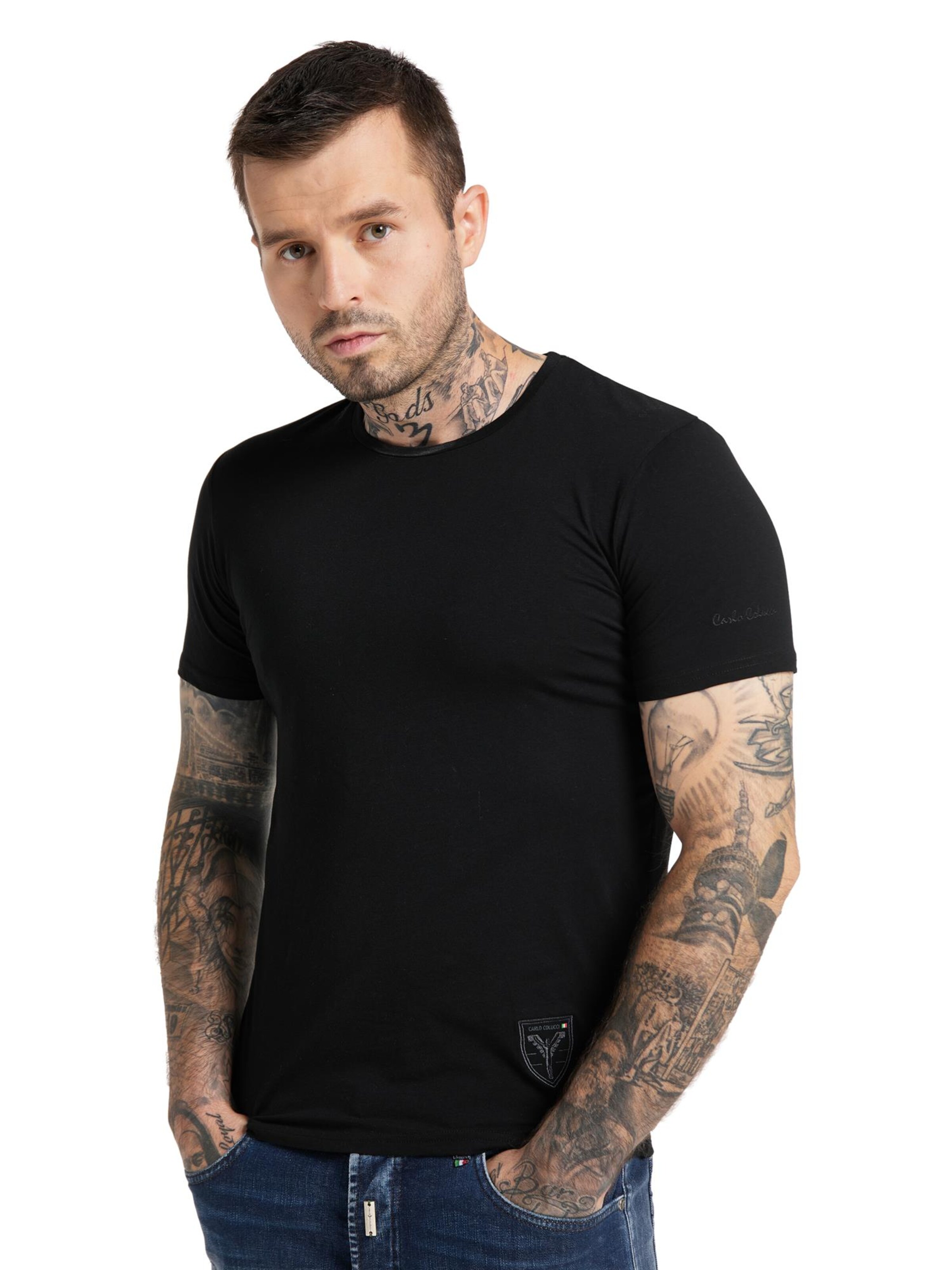 Carlo Colucci T-Shirt in Schwarz: Vorderseite