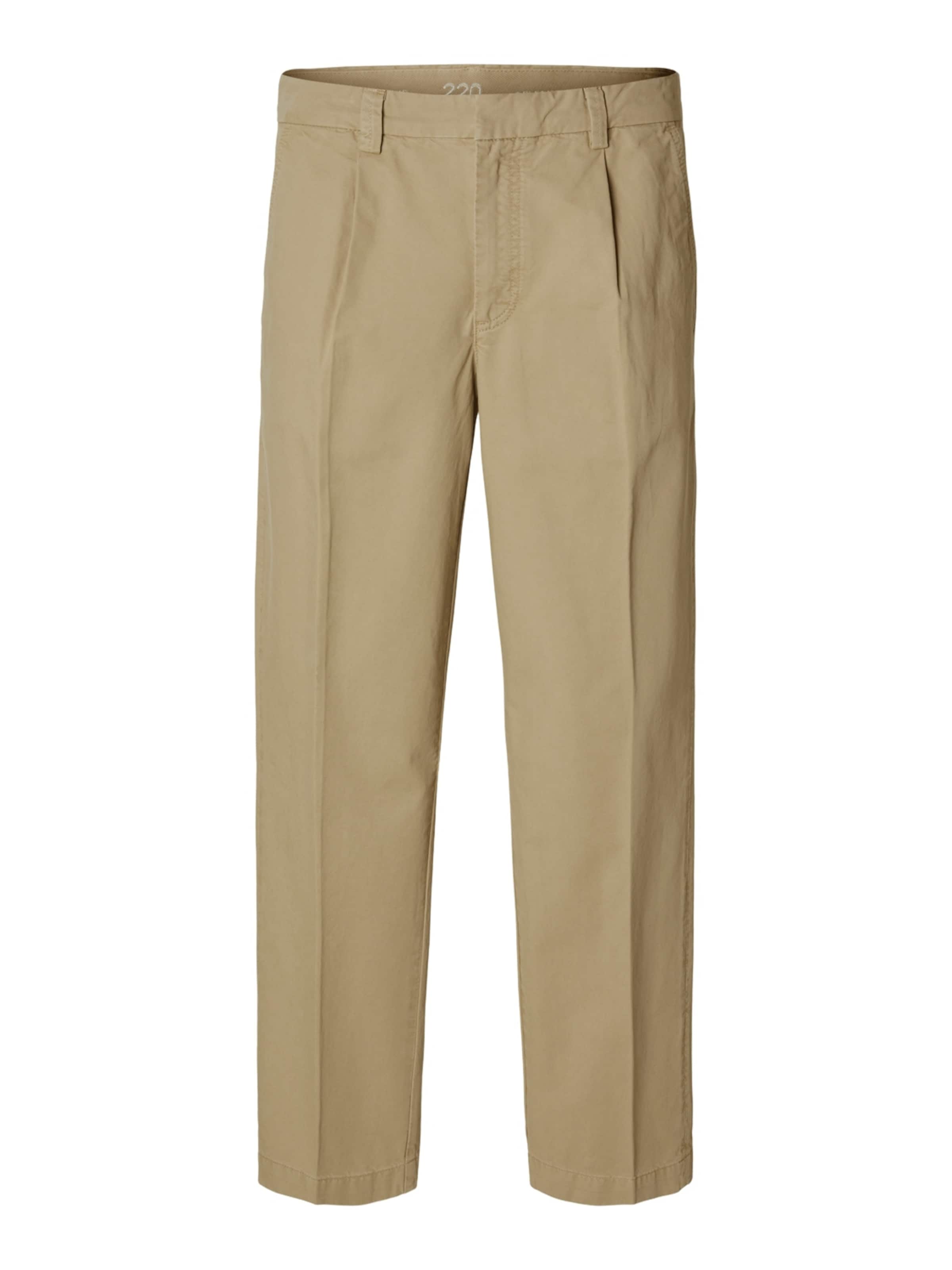 SELECTED - Loosefit Pantalón plisado en beige: frente