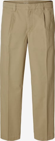 SELECTED - Loosefit Pantalón plisado en beige: frente