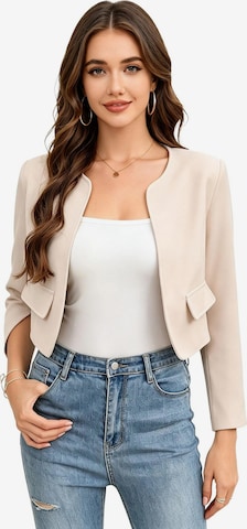 KoJooin Blazer 'Damen Kurzblazer mit Rundhalsausschnitt, 3/4-Arm | leichte Strickjacke im gepflegten Basic-Stil' in Orange: Vorderseite