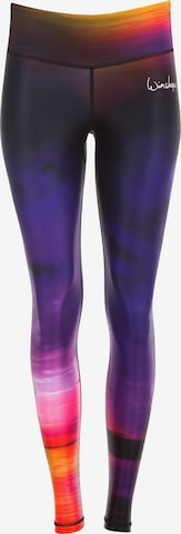 Skinny Pantalon de sport 'AEL102' Winshape en violet : devant
