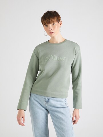 s.Oliver Sweatshirt in Groen: voorkant