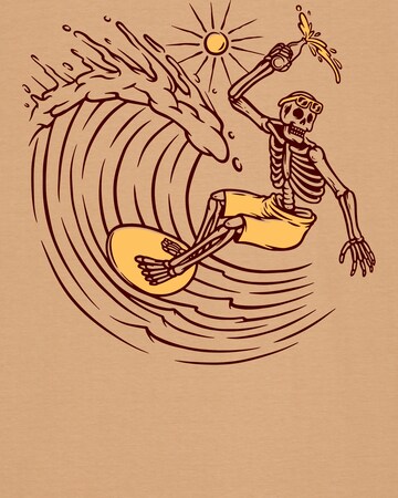 T-Shirt 'Surfing for life' Watapparel en beige
