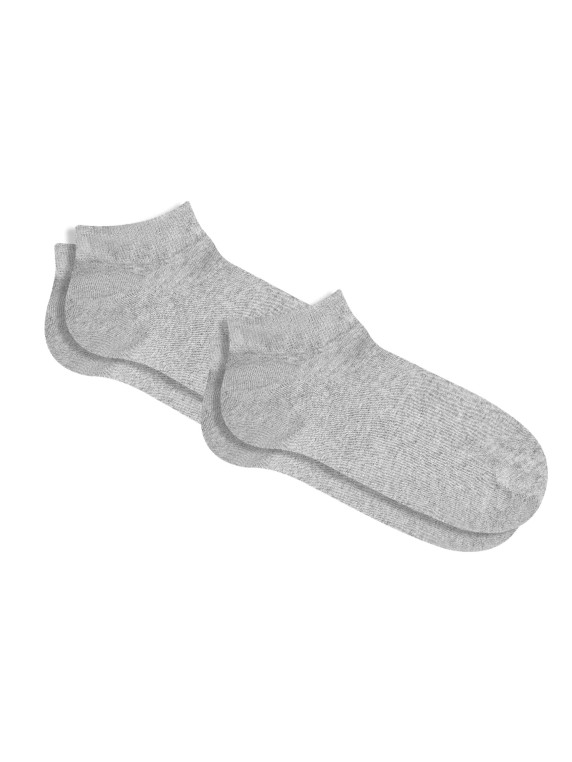Albero Natur Füßlinge 'Bio-Baumwoll-Sneakersocken Unisex - 2er Pack'‌‌‌‌‌‌‌‌‌ in Grau: Vorderseite