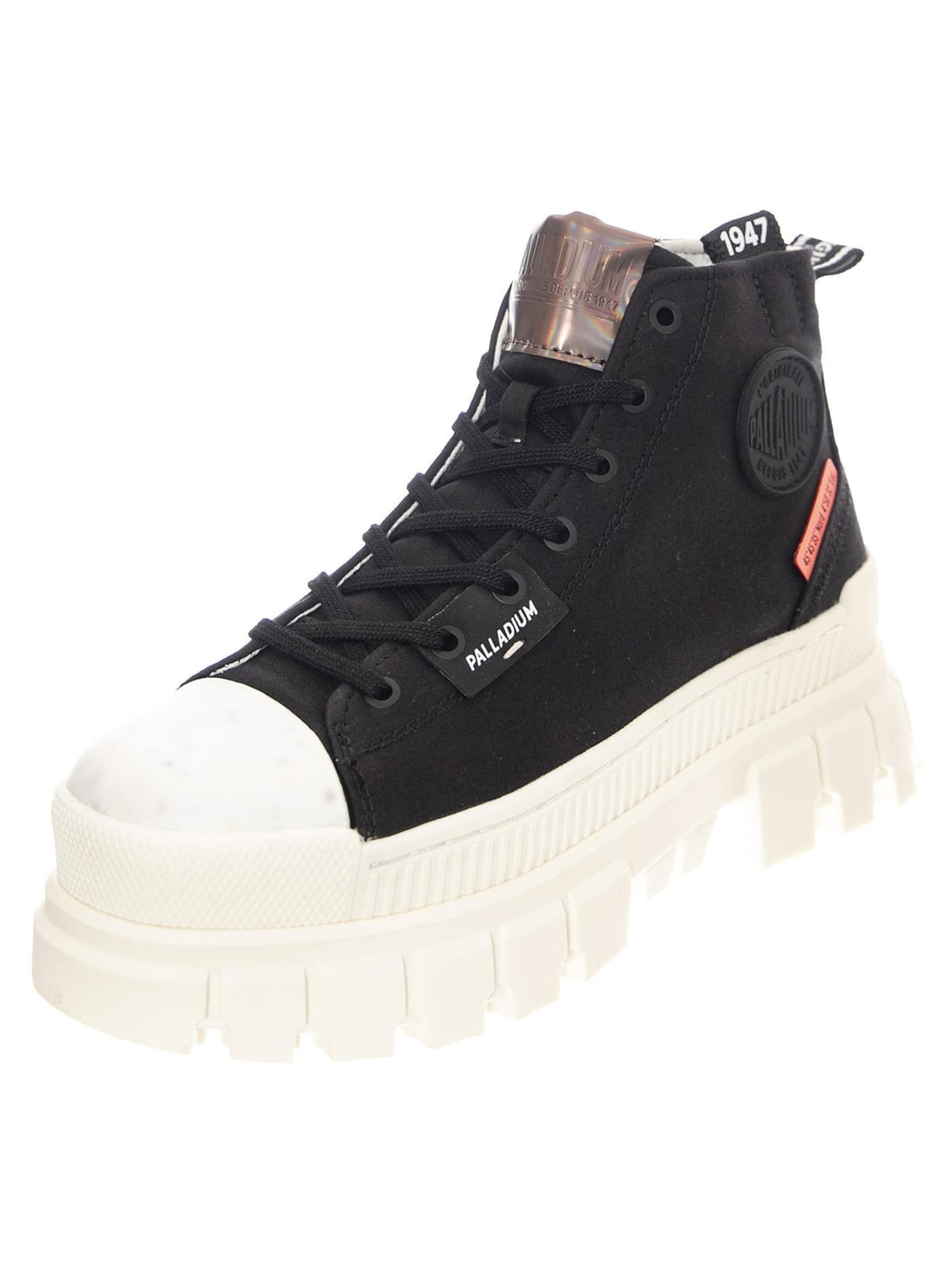 Palladium Kozaki 'W' Revolt Hi Black / Marshmallow Shoes' w kolorze czarny: przód