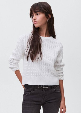 MANGO TEEN Sweater in White: front