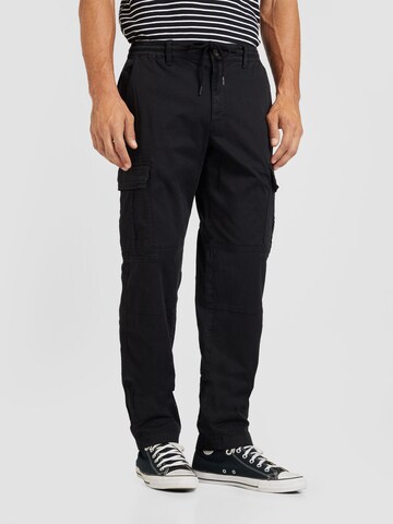 CAMP DAVID Regular Cargo trousers in Black: front