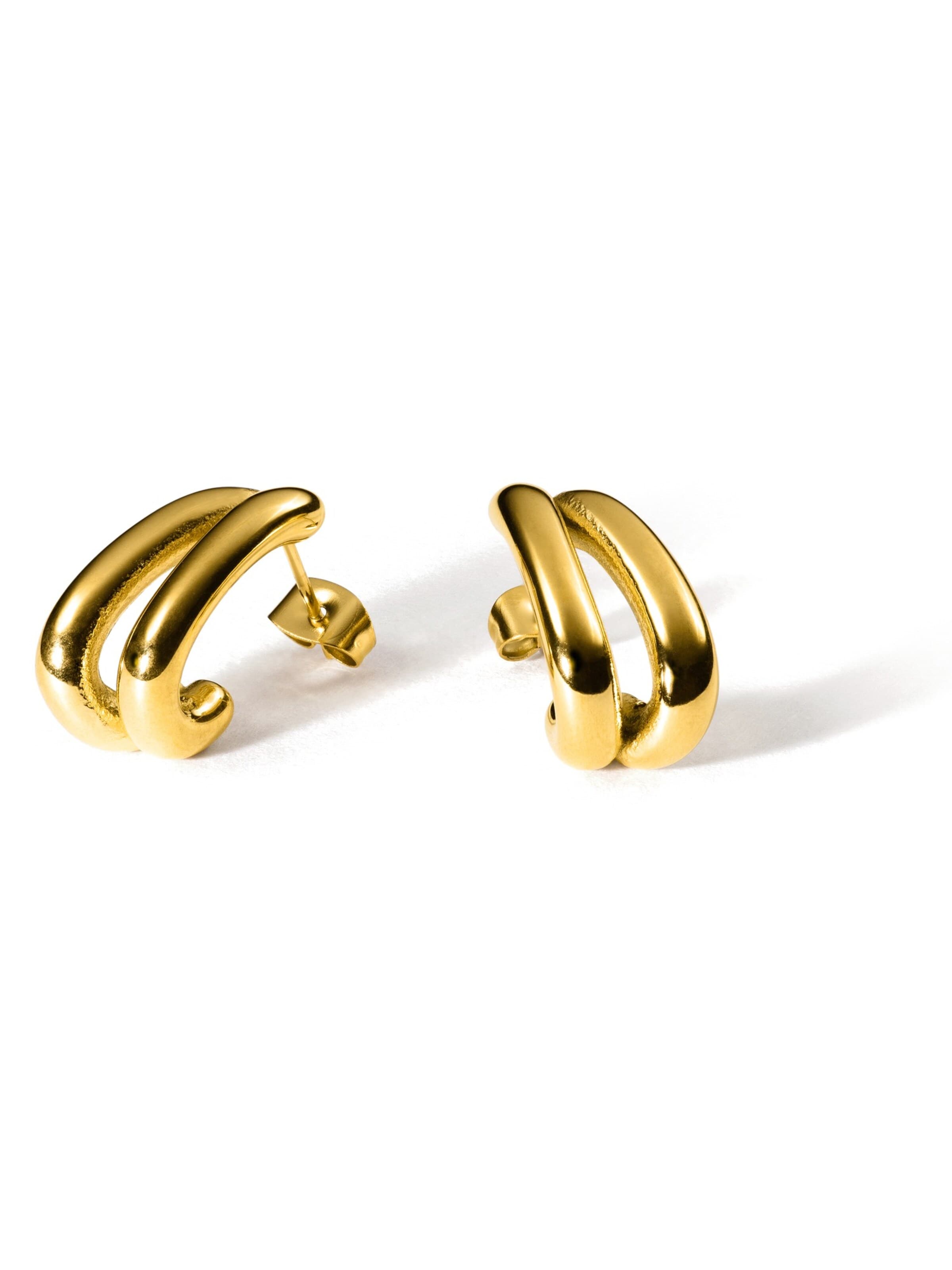 hiBALI Earrings 'Double Wavys' in Gold