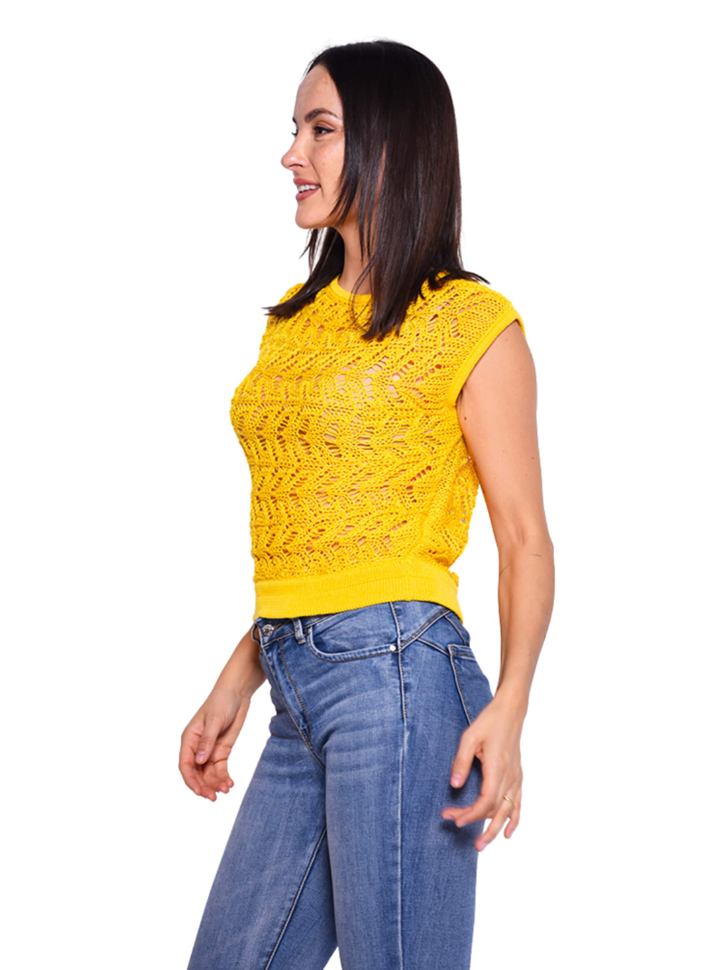 Süel knitwear - Top de punto 'Narcissus' en amarillo