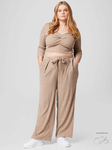 Guido Maria Kretschmer Curvy Regular Hose 'Mele' inspired by Cita in Braun