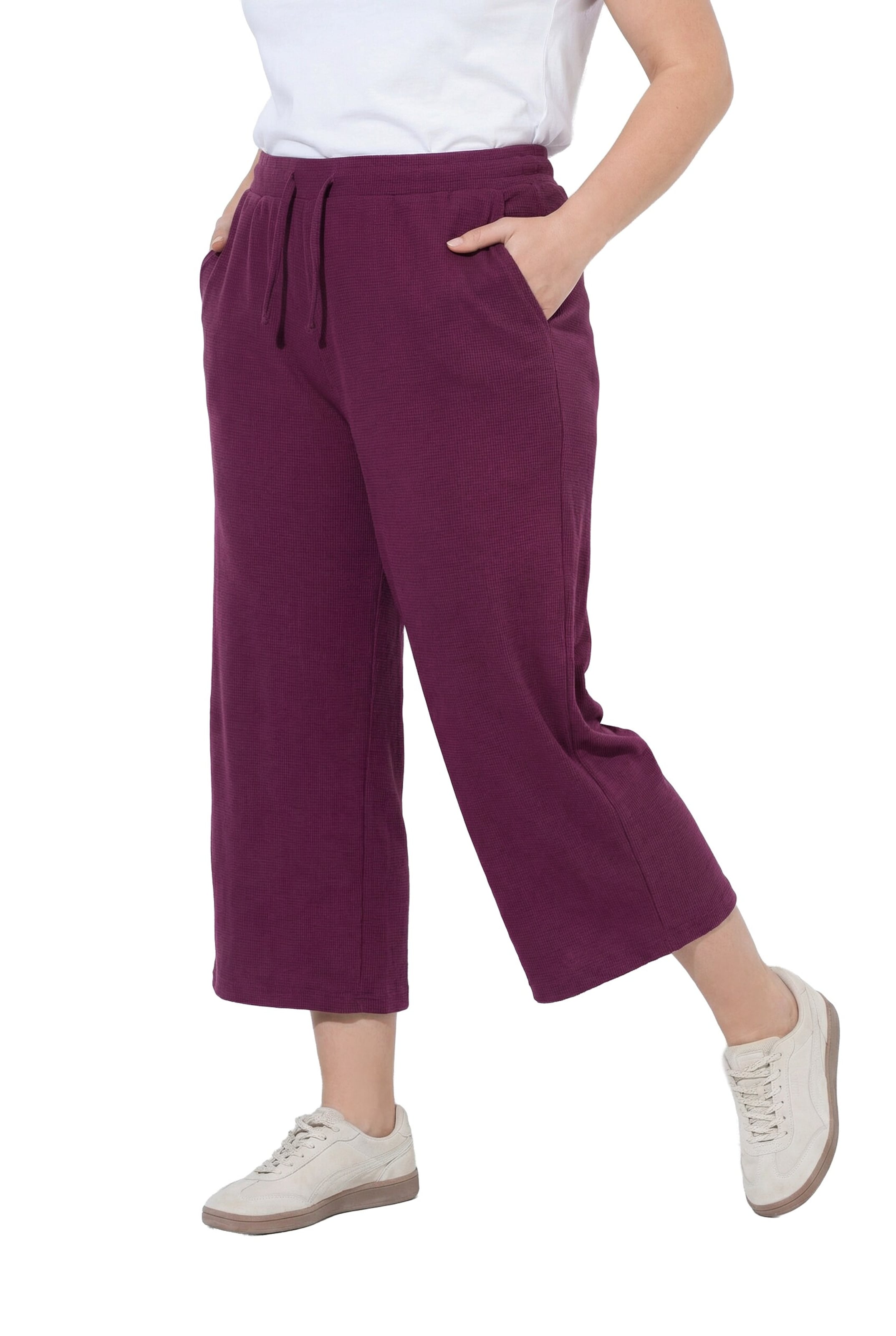 Ulla Popken Wide Leg Hose in Rot: Vorderseite