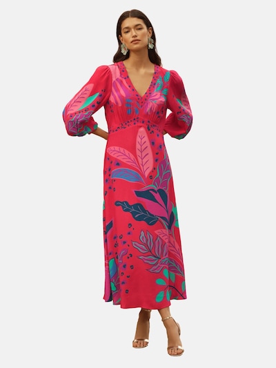 love & roses Jurk in de kleur Blauw / Groen / Rosa / Purper, Productweergave