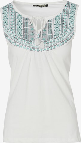 Top de la KOROSHI pe alb: față