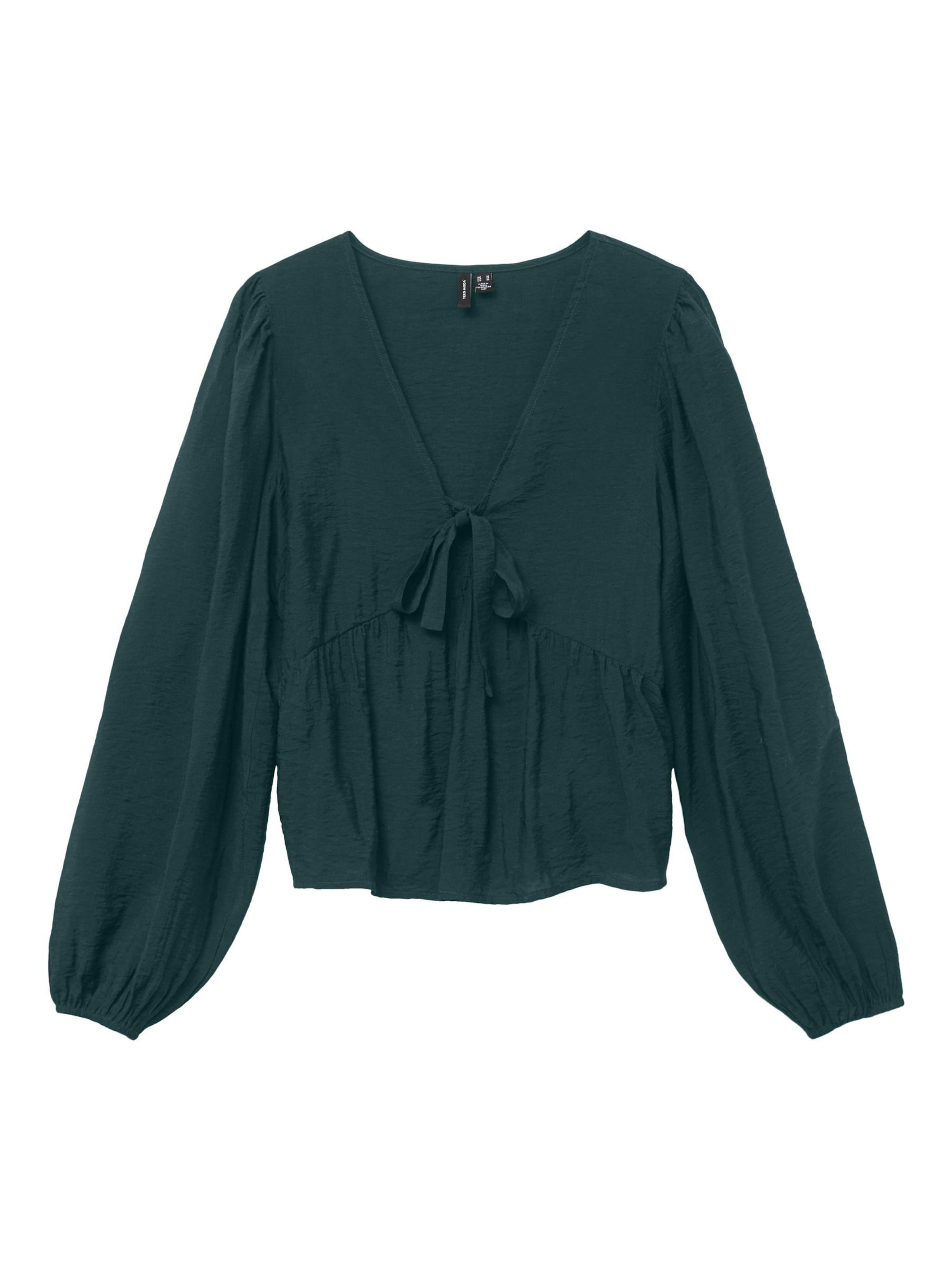 VERO MODA Blusa 'Flora' en verde oscuro, Vista del producto